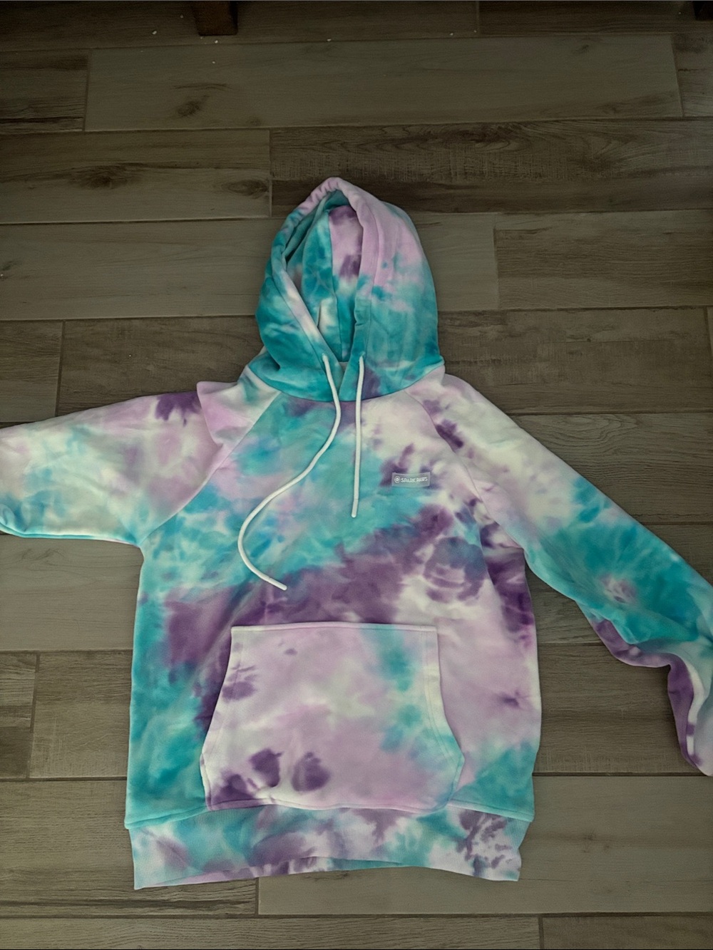 Pastel Tie-Dye Hoodie Sweatshirt in Blue, Purple & Pink — Women's Pullover